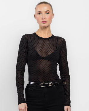 Mesh Polka Dot Blouse