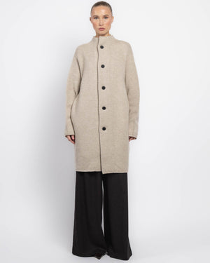 Knit Long Wrap Coat