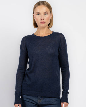 Pull ras du cou à bords bruts