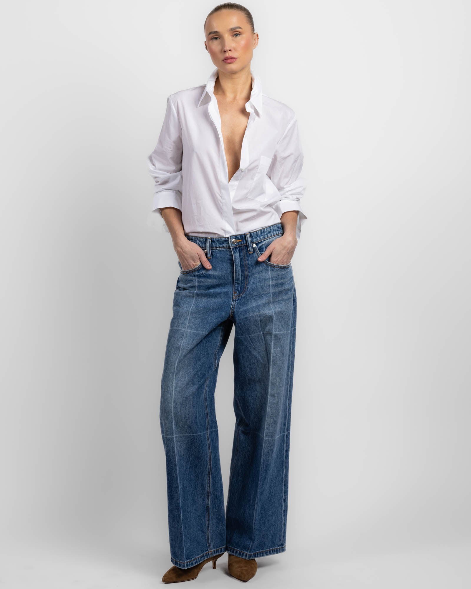 Straight Fold Line Jeans