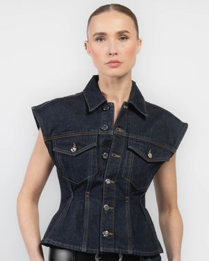 The Nipped Denim Vest