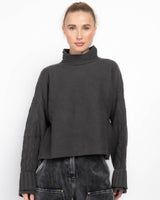 Double Cuff Crop Sweater