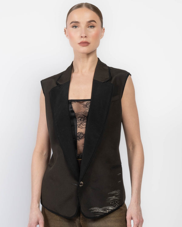 Kimono Print Vest