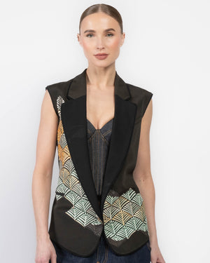 Kimono Print Vest