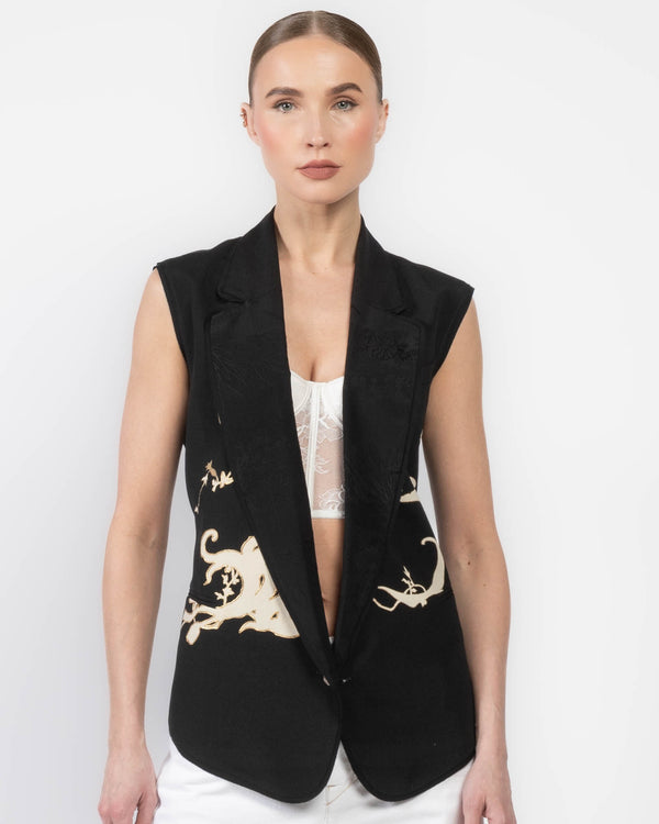 Kimono Print Vest