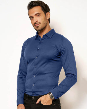 Long Sleeve Solid Pique Shirt