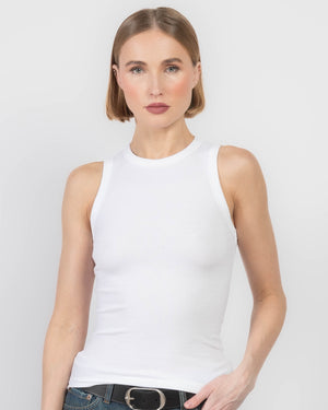 Ribbed High Neck Tank