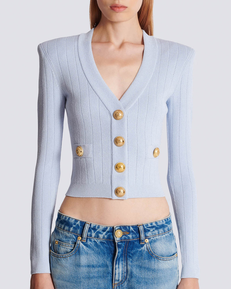 V-Neck Knit Cardigan