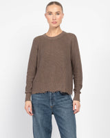 Distressed Scallop Shaker Sweater