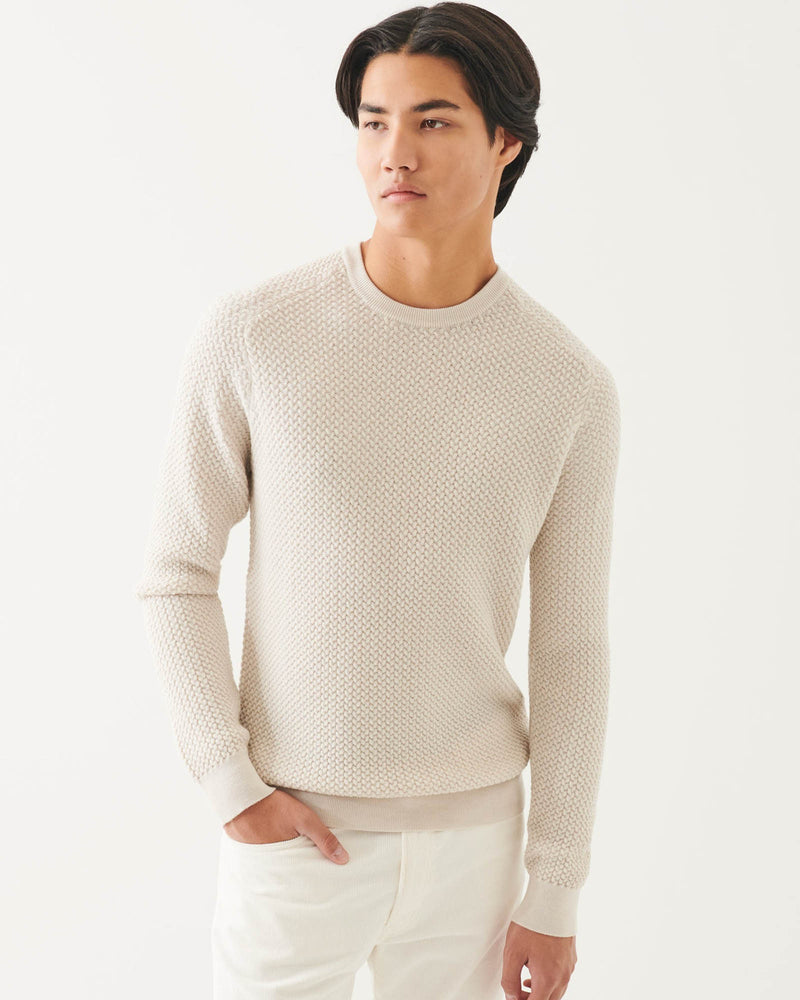 Textured Long Sleeve Crewneck Sweater