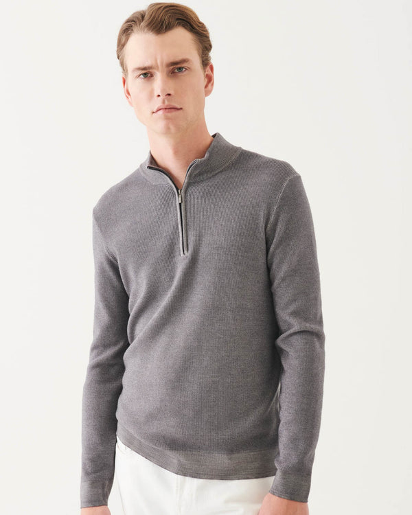 Textured Knit 1/4 Zp Sweater