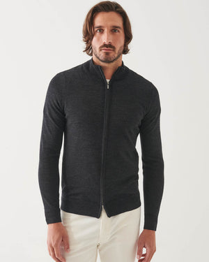 Merino Full Zip Mock Neck