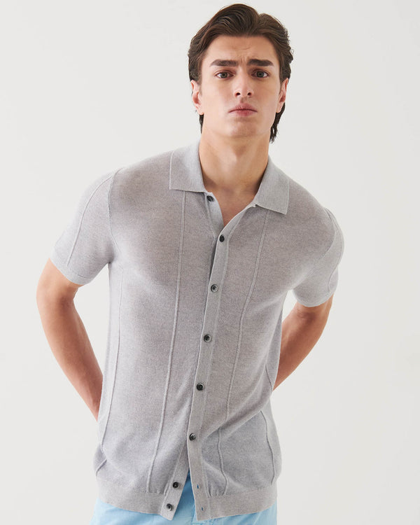 Short Sleeve Button Front Sweater