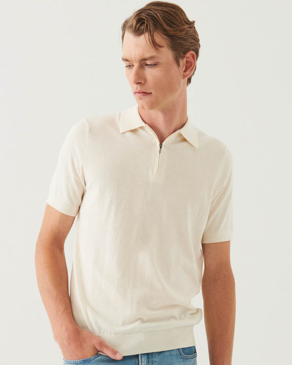 Short Sleeve Zip Polo Sweater