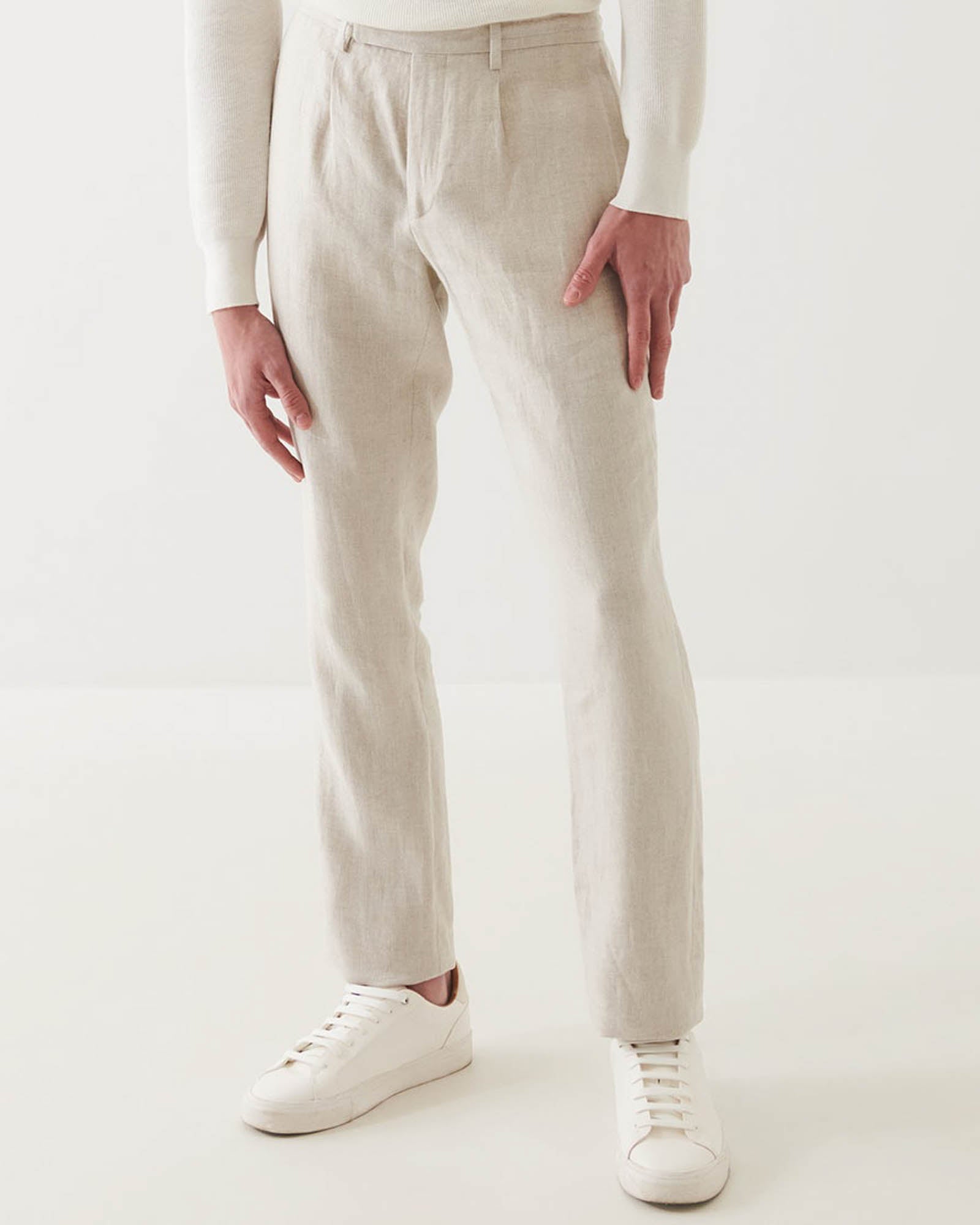 PATRICK ASSARAF Linen Drawstring String Pants
