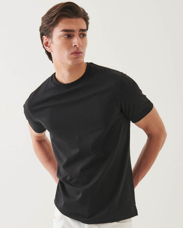 Organic Pima High Neck Crew Tee