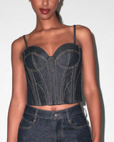 Denim Bustier Top