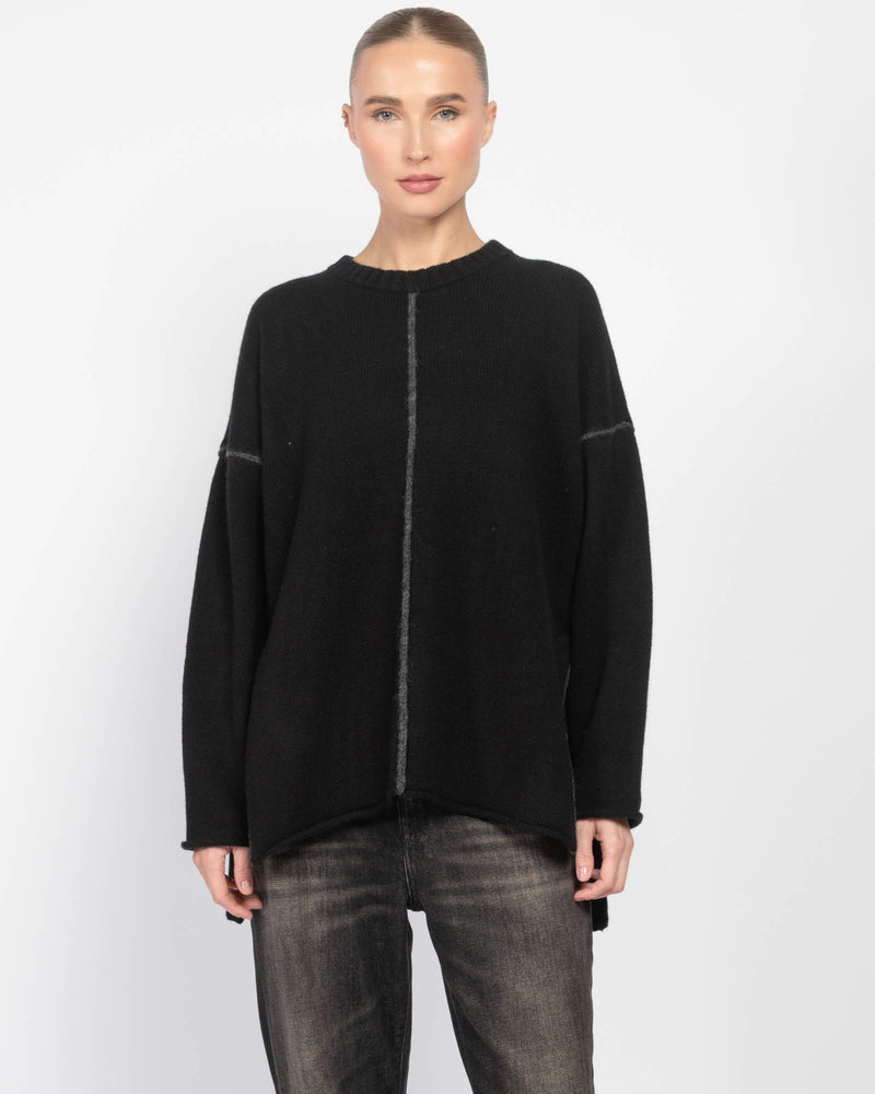 Side Slit Crewneck Sweater