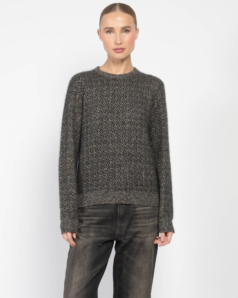 Mini Ribbed-Neckline Sweater