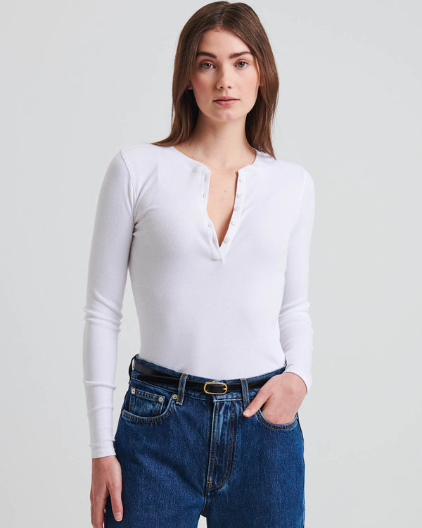 Long Sleeve Rib Henley