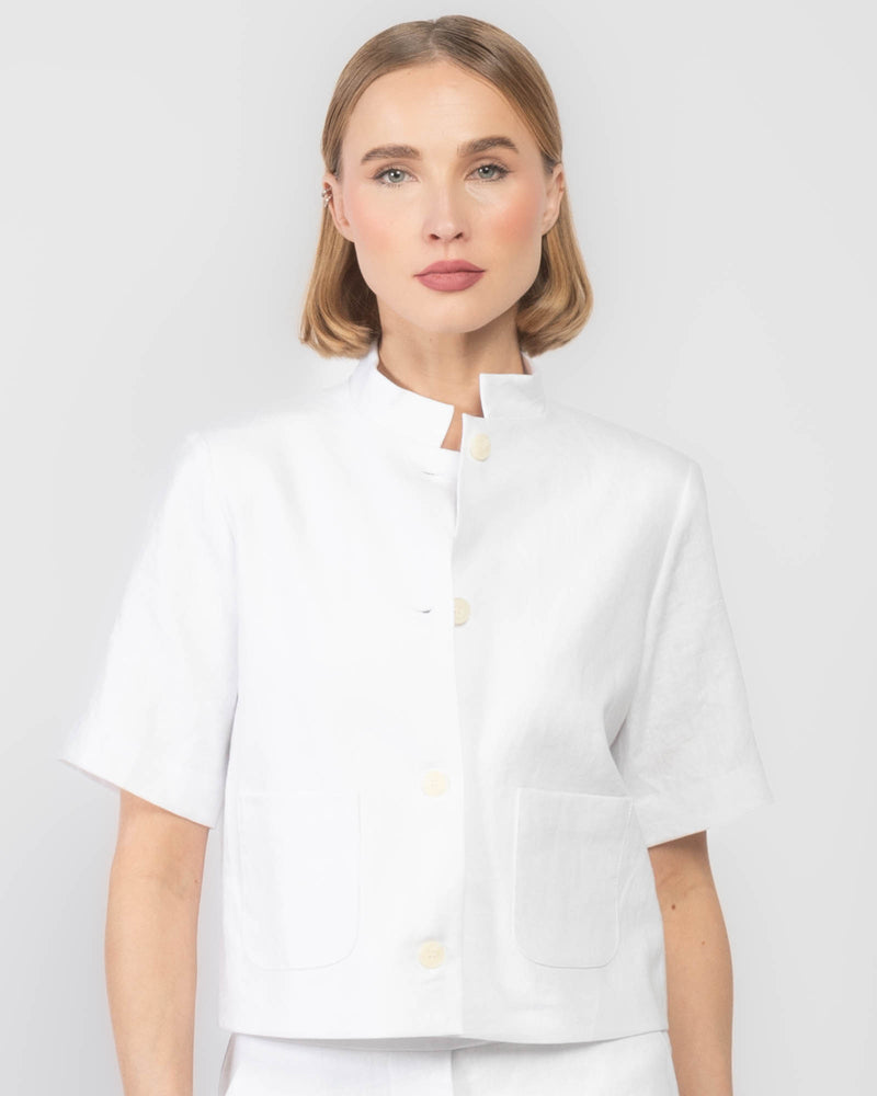 Short Sleeve Linen Jacket