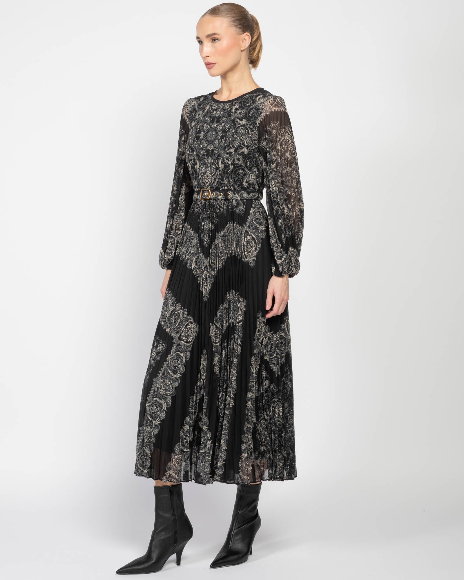 Robe midi à manches longues Sunray