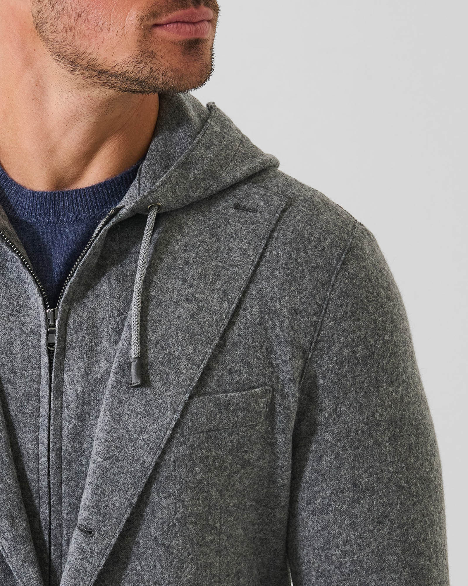 Wool Hooded Blazer