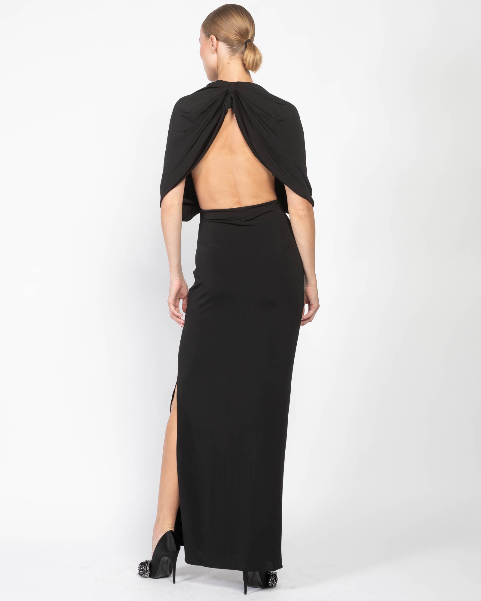 Plunge Halter Neck Dress