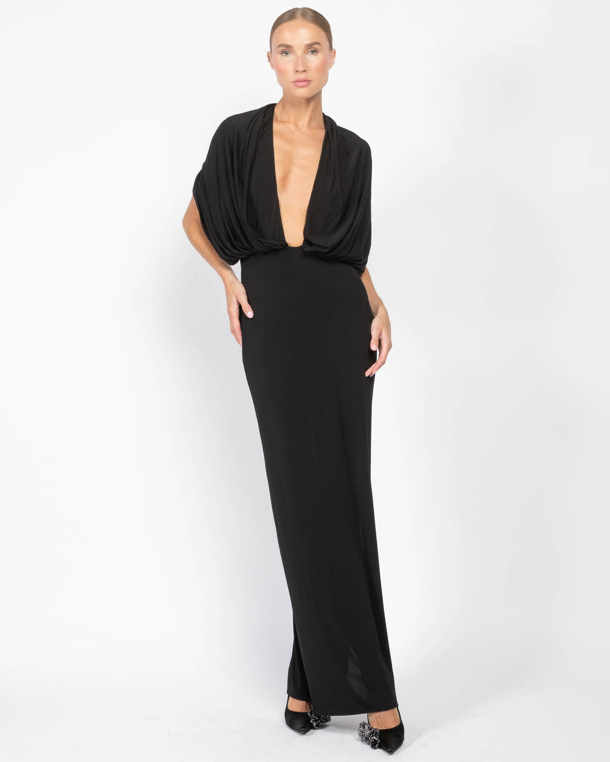 MAGDA BUTRYM Plunge Halter Neck Dress