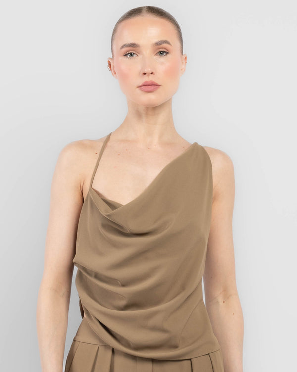 Ruched Cowl Top