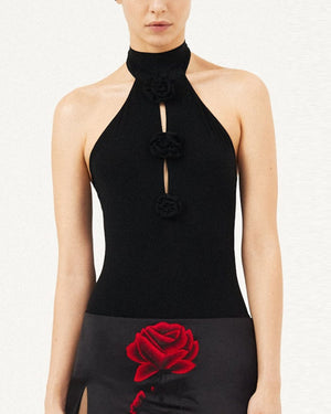 Rosette Halter Bodysuit