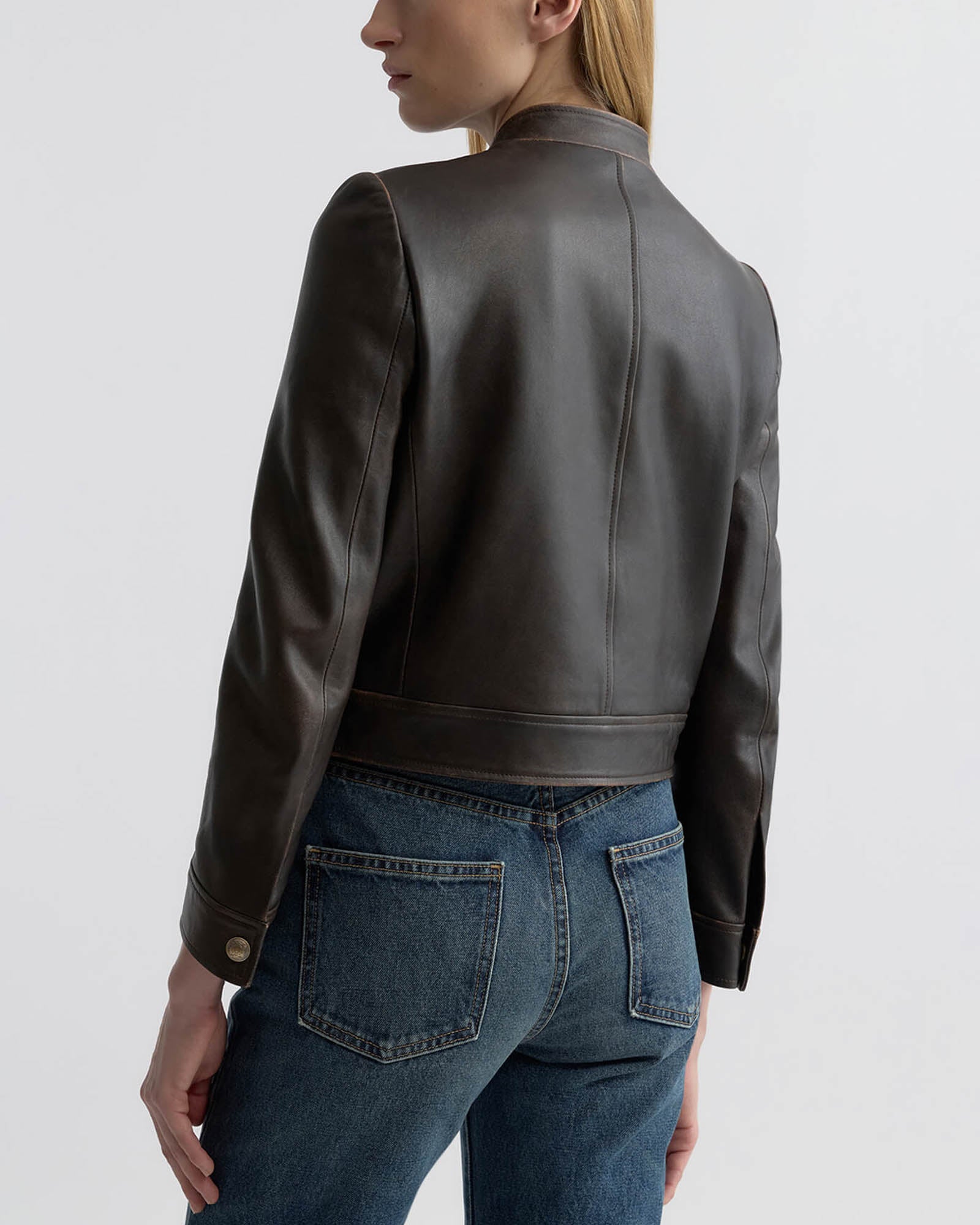 Nico Shrunken Leather Jacket