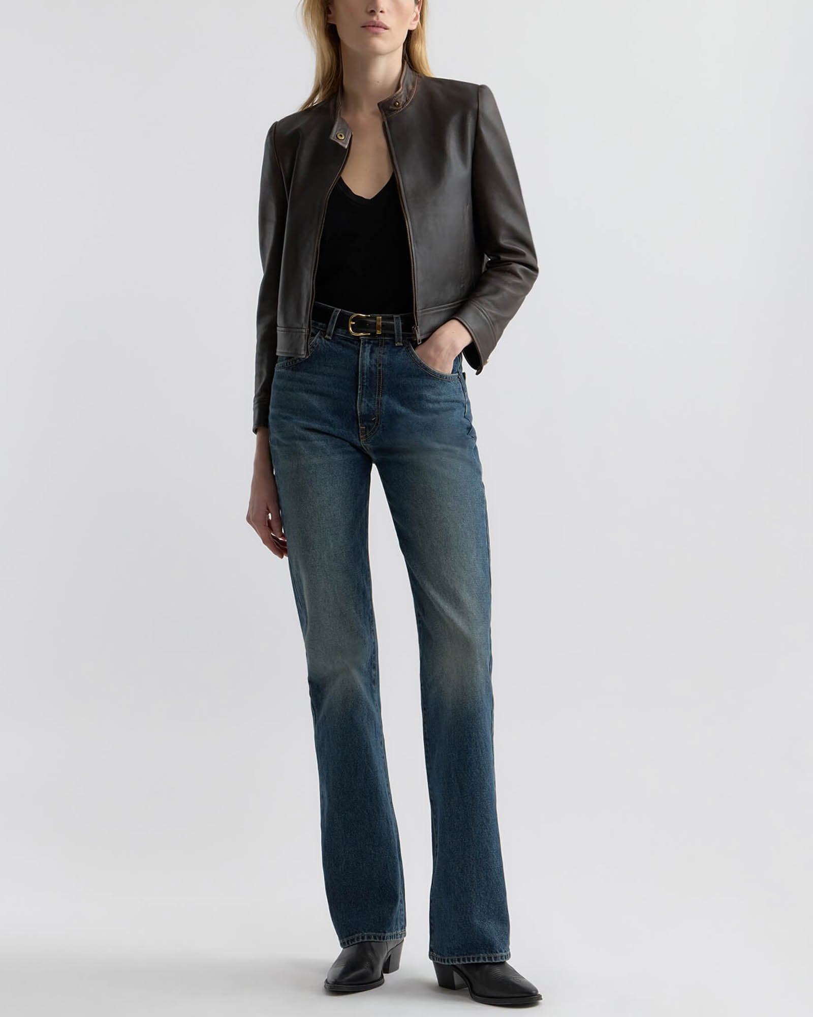 Nico Shrunken Leather Jacket