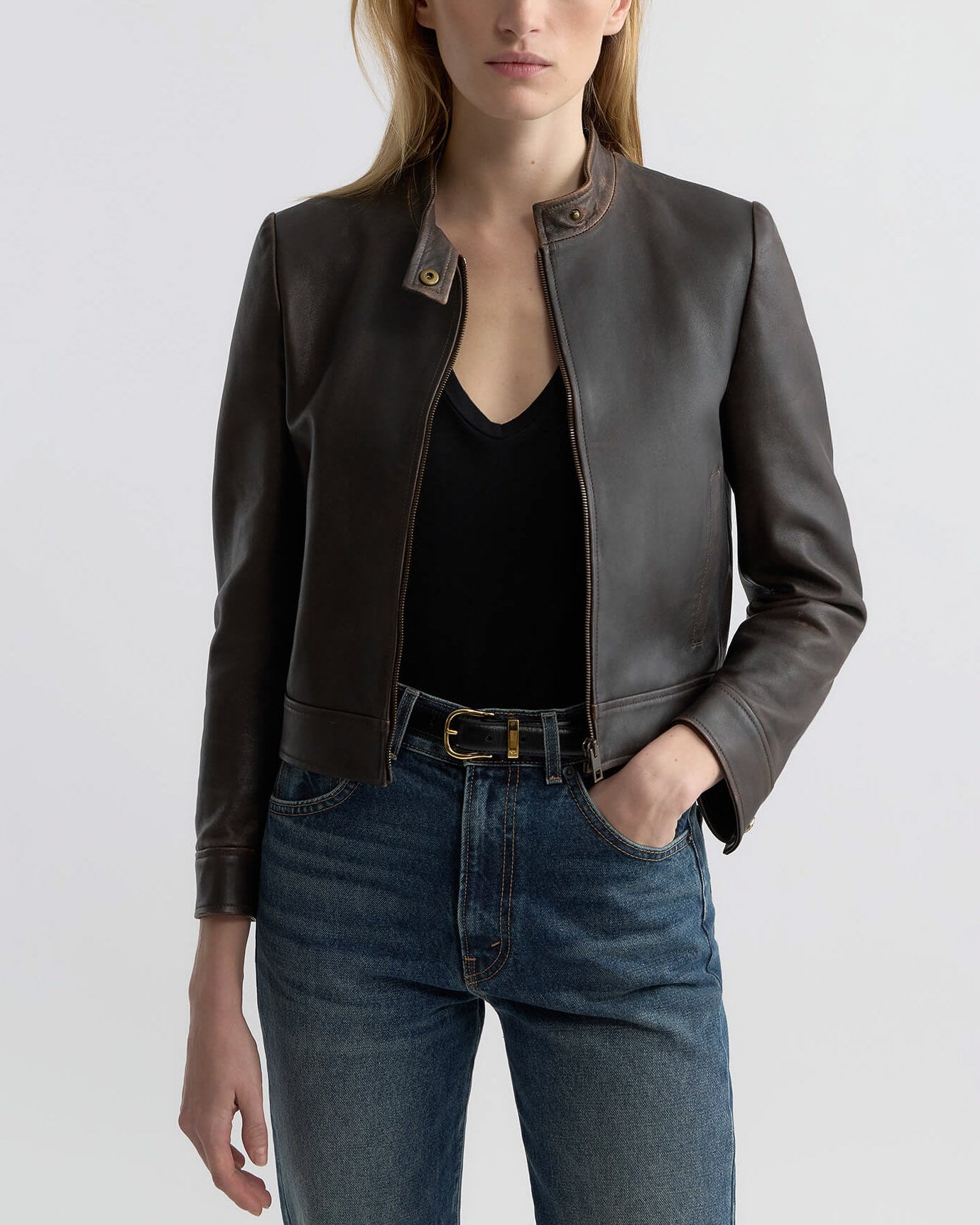 Nico Shrunken Leather Jacket