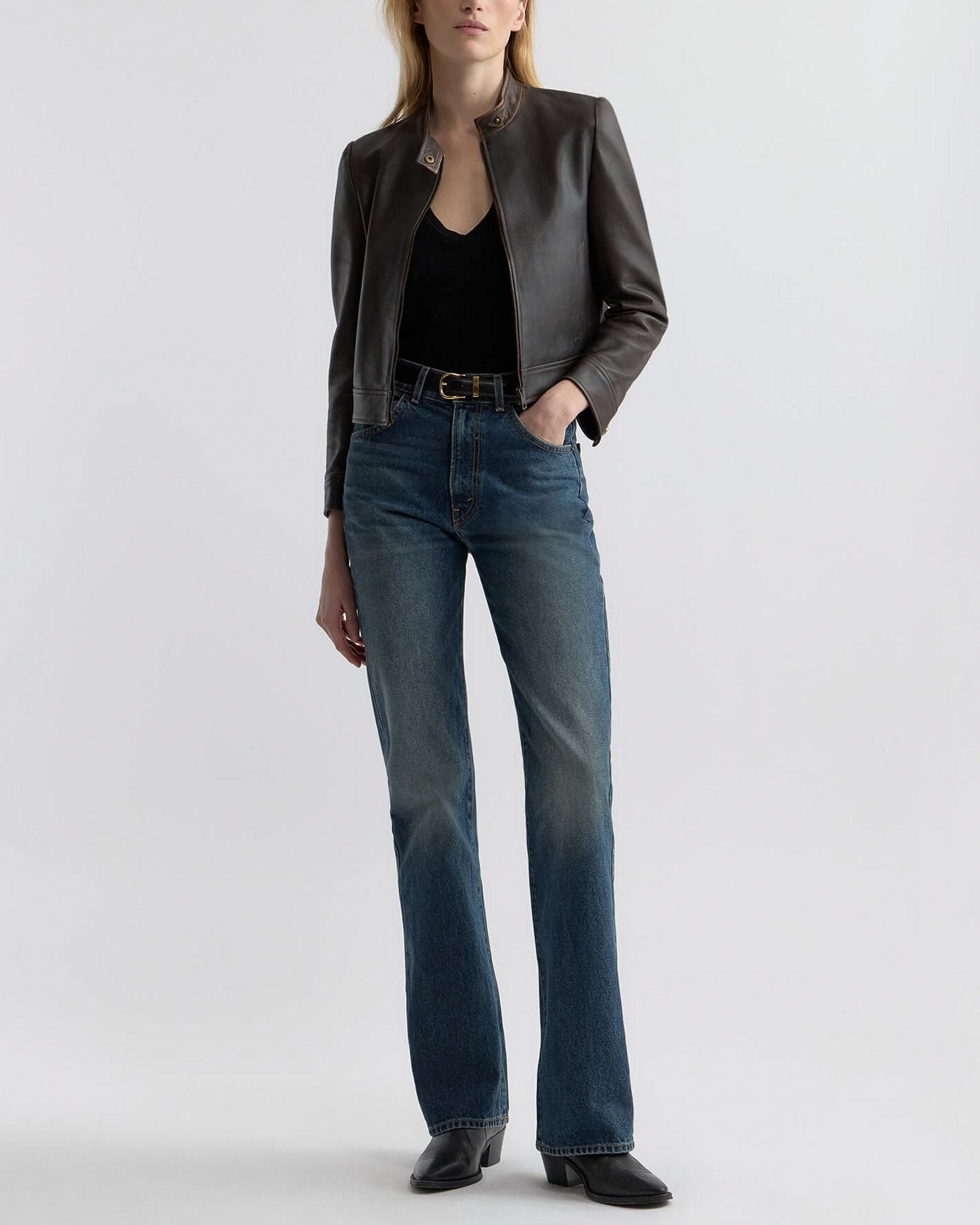 Nico Shrunken Leather Jacket