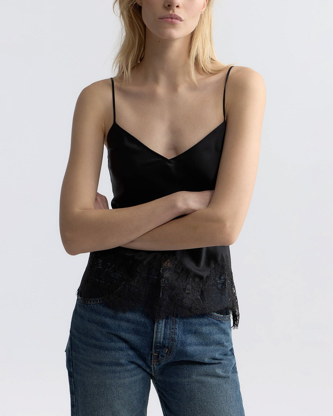 Nadine Lace Cami Silk Top