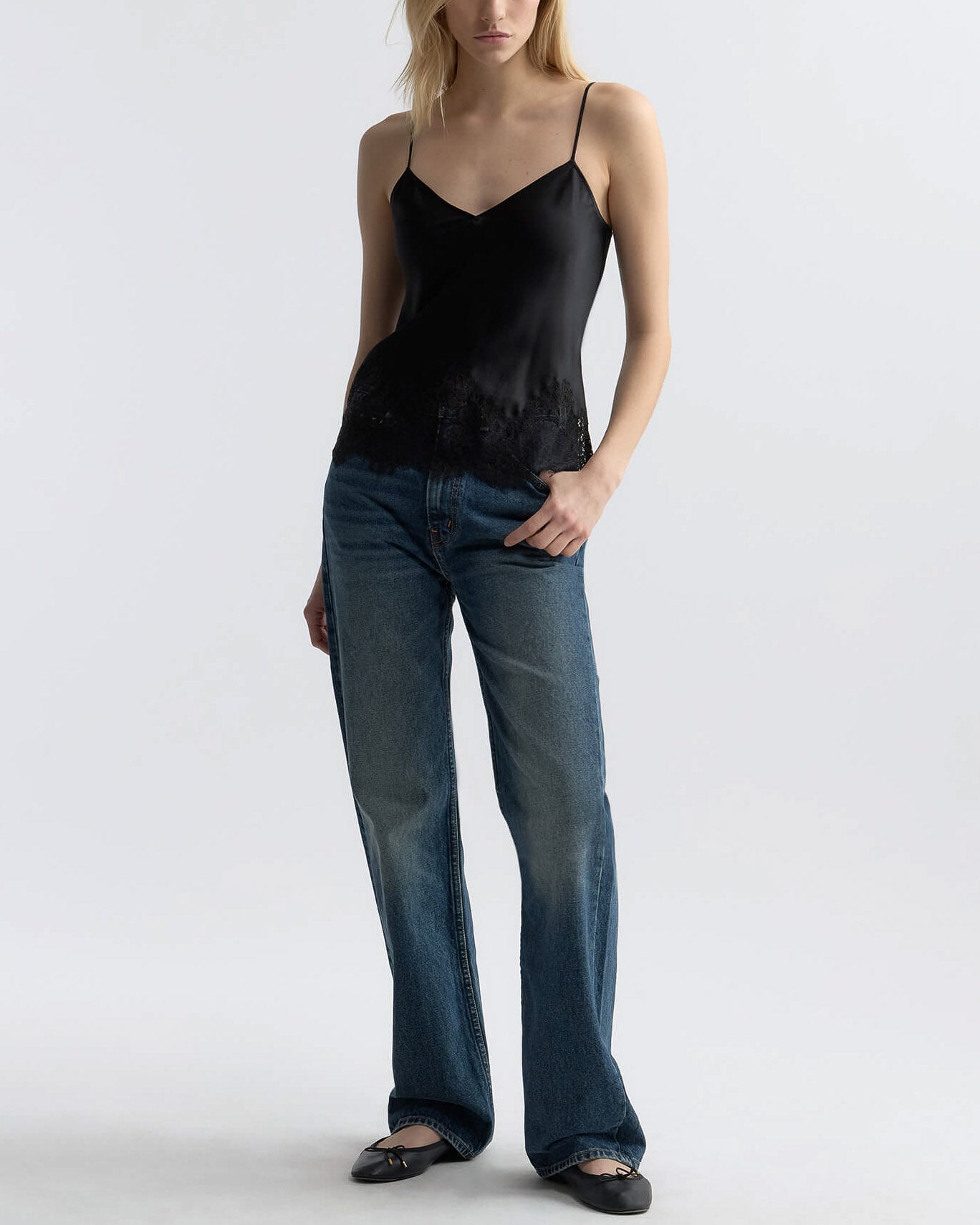 Nadine Lace Cami Silk Top