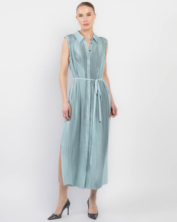 Pleated Shirt Dress