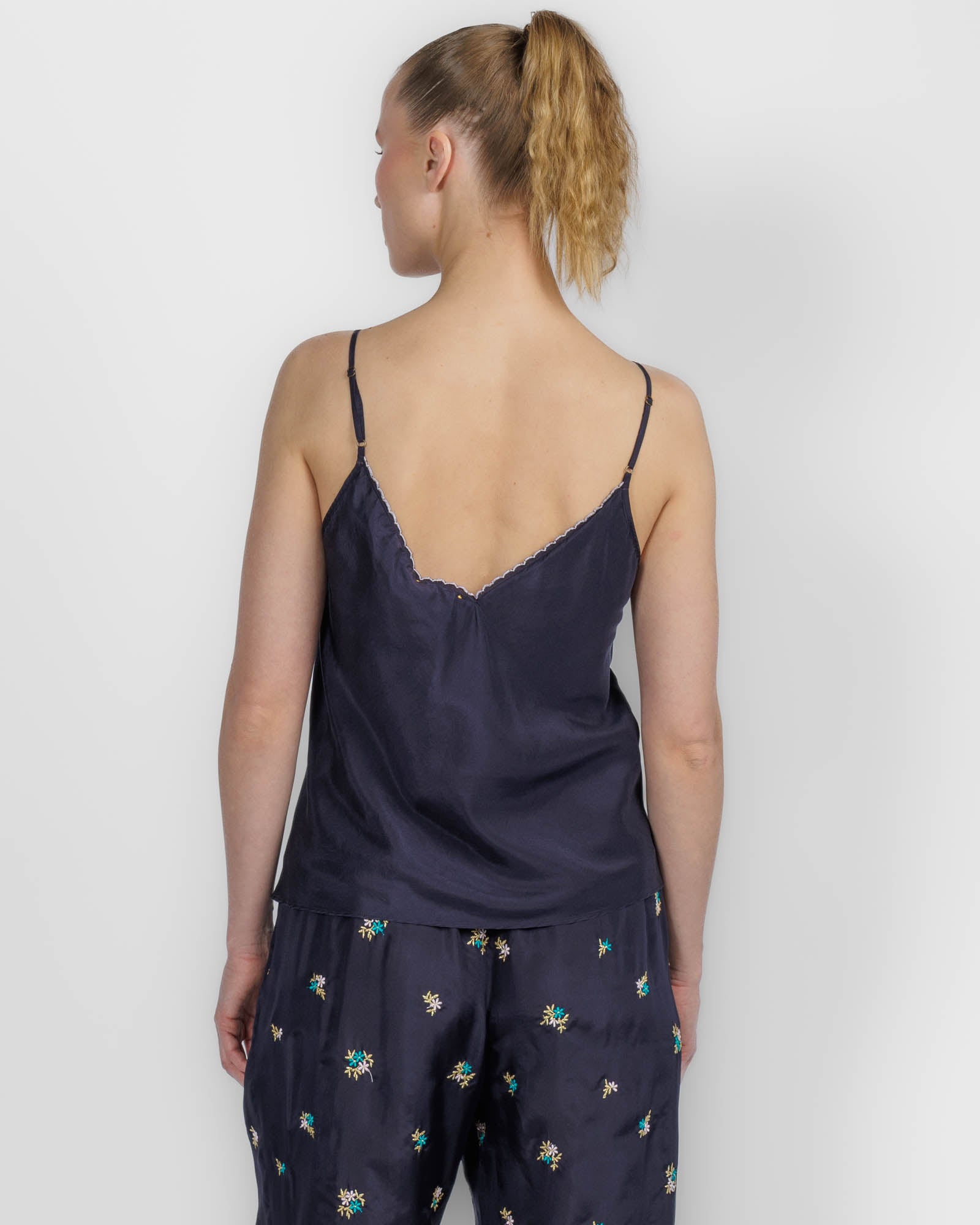 Habotai Embroidered Top