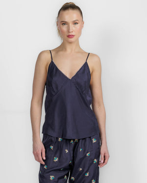 Habotai Embroidered Top
