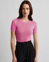 Silk Cashmere Ribbed T-Shirt