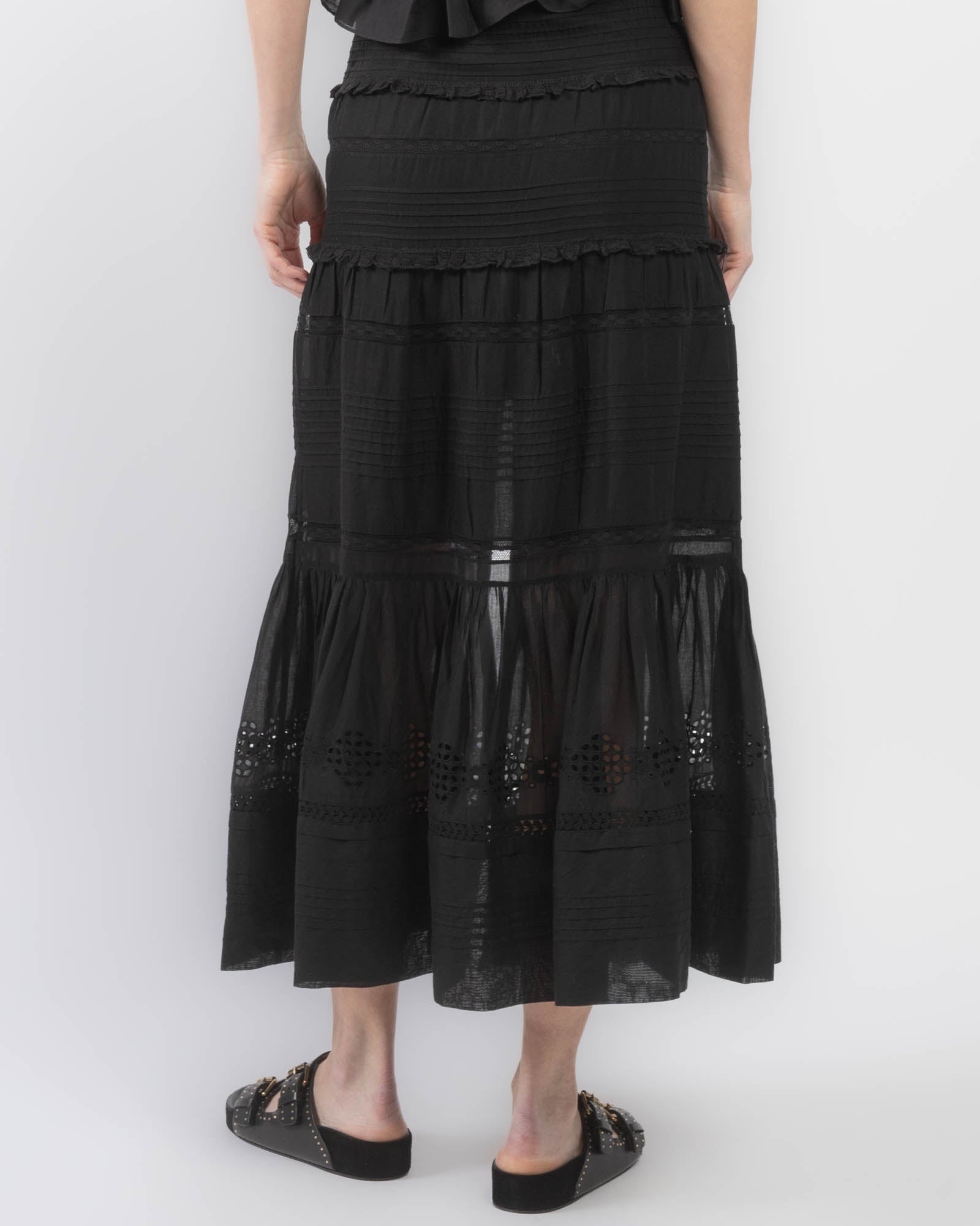 スカート ISABEL MARANT Etoile Skirts Isabel Marant Etoile Naomi Jupe Smocked Floral Tier Mini