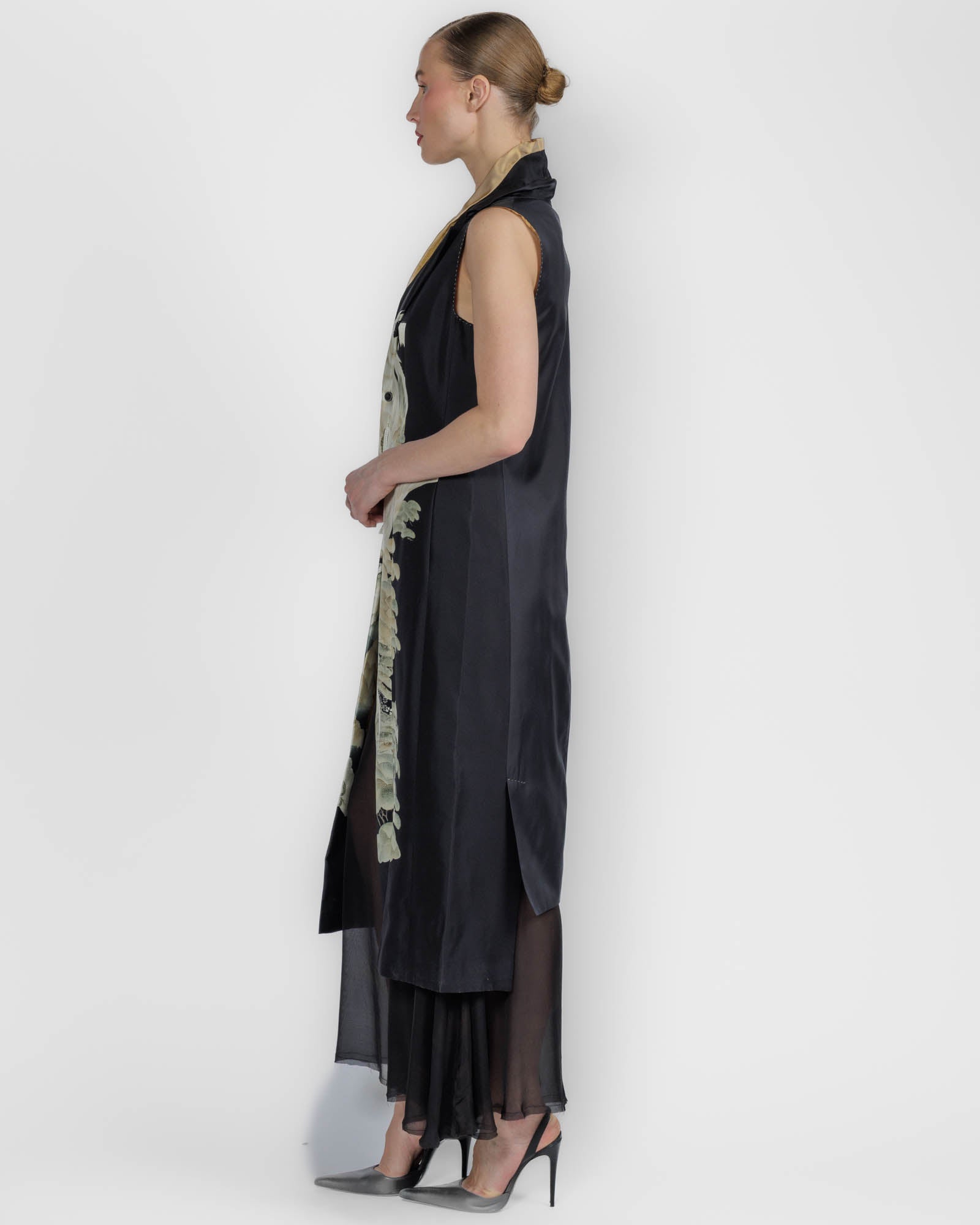 Sleeveless Print Coat