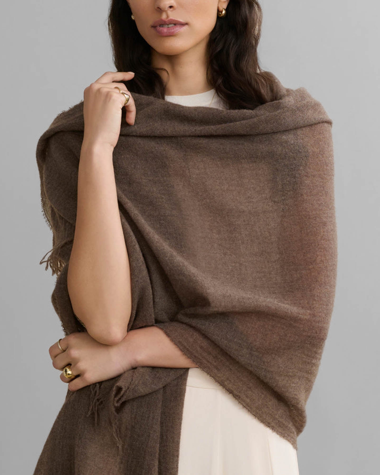 na. e Cashmere Multiway Stole Brown JENNI KAYNE Cashmere Shawl