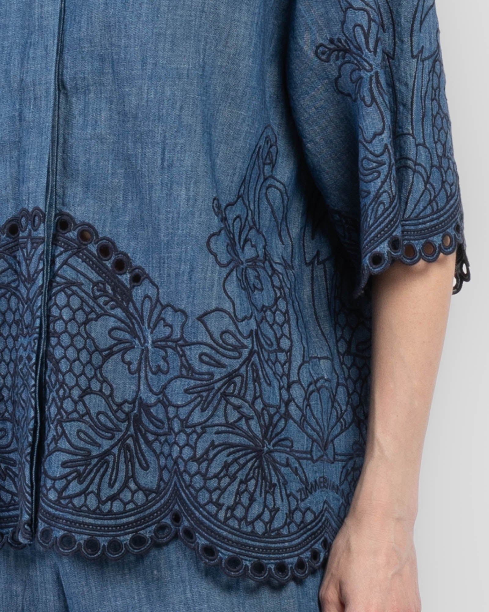 Coco Embroidered Denim Shirt