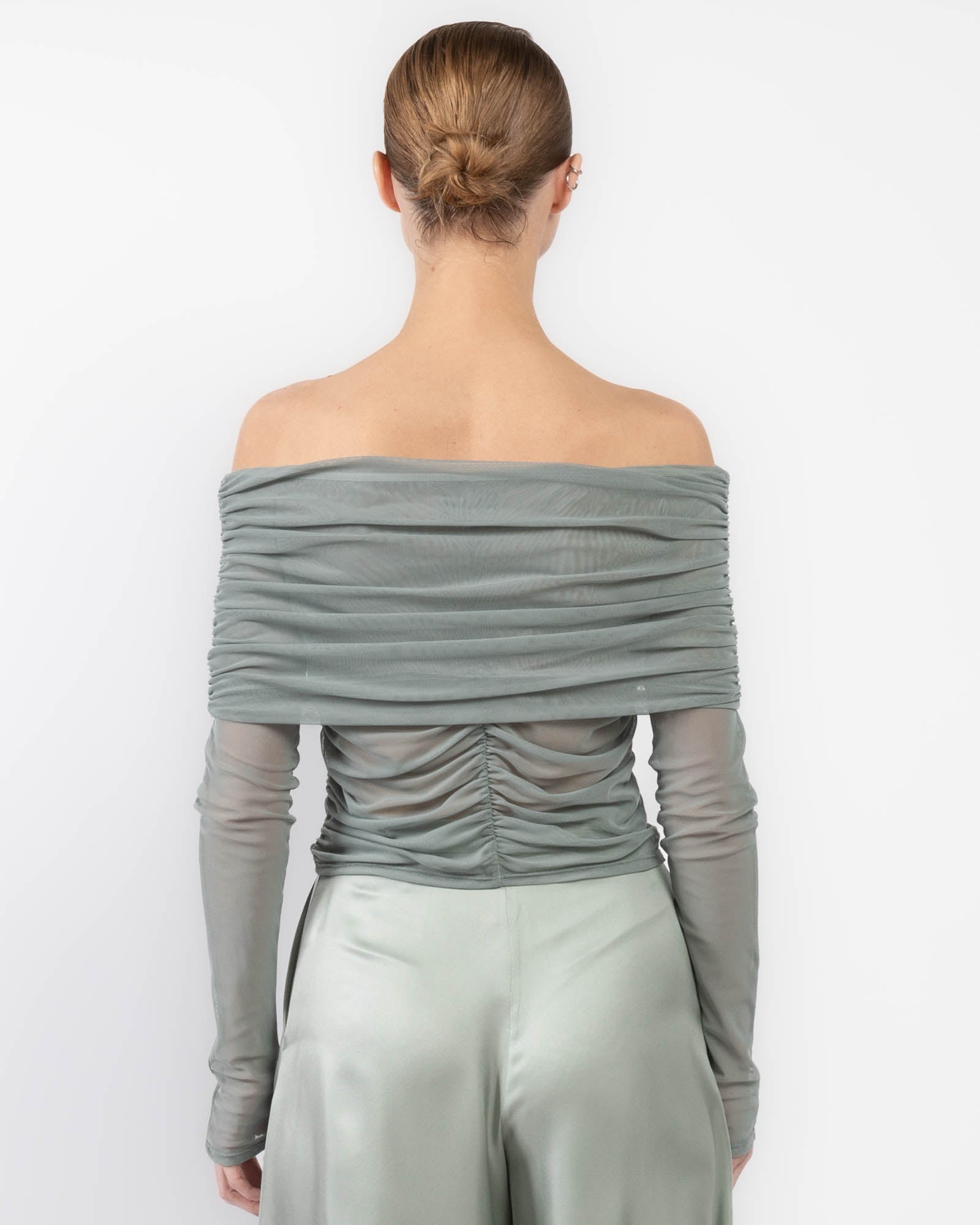 Mesh Off-Shoulder Top