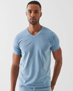 Short Sleeve Pima Old Wash V-Neck