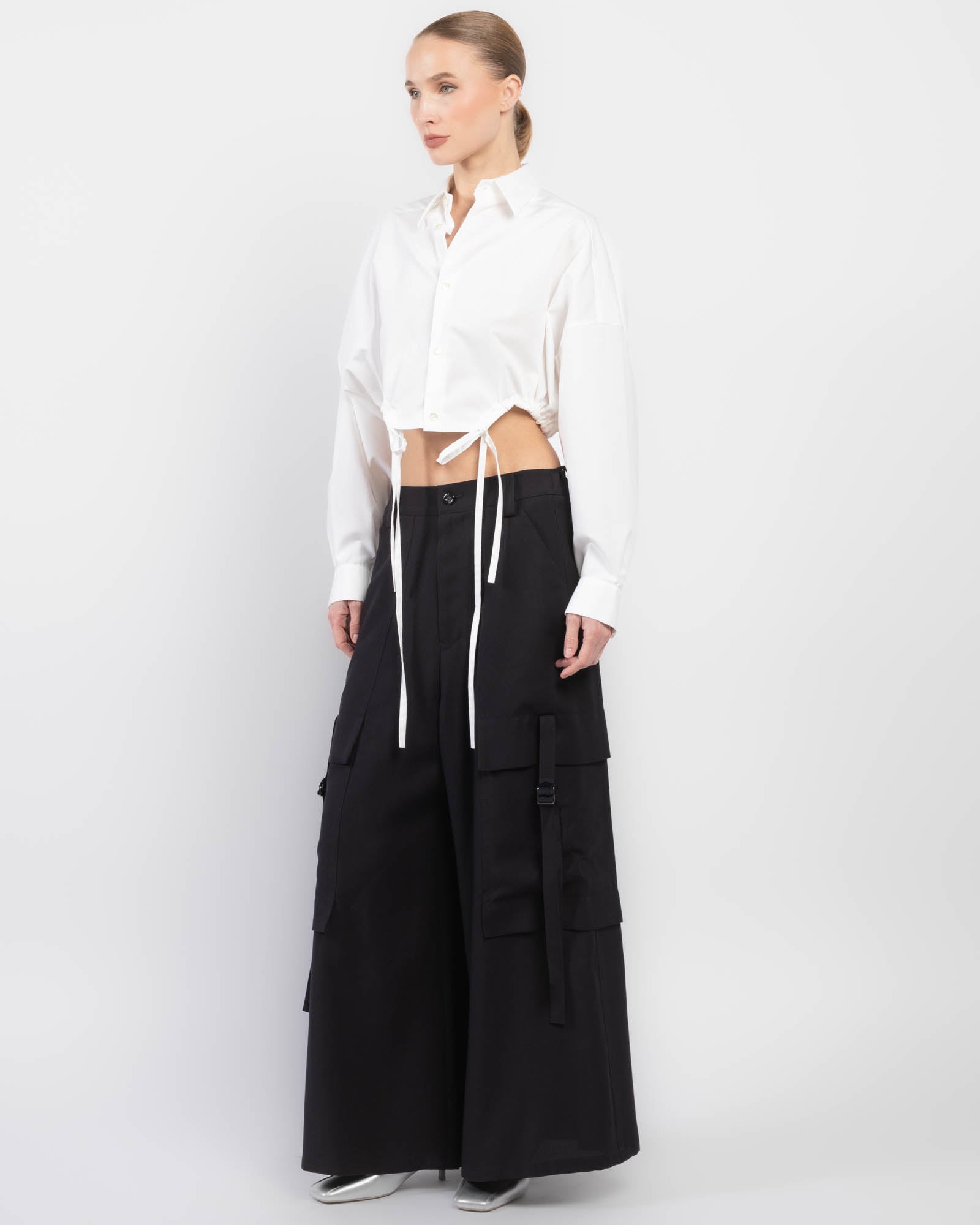 Wide Flare Cargo Pants