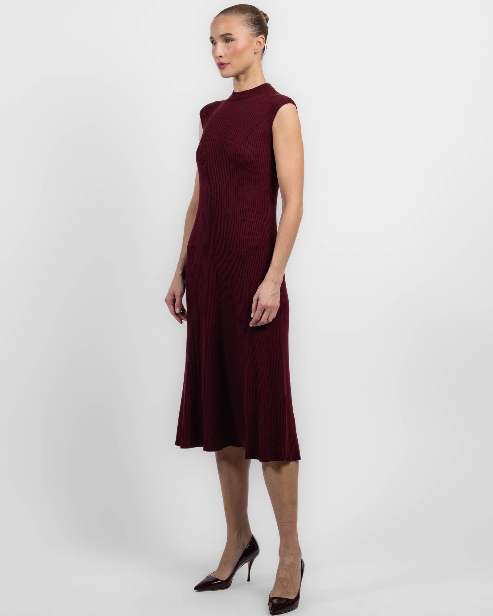 Robe longue côtelée