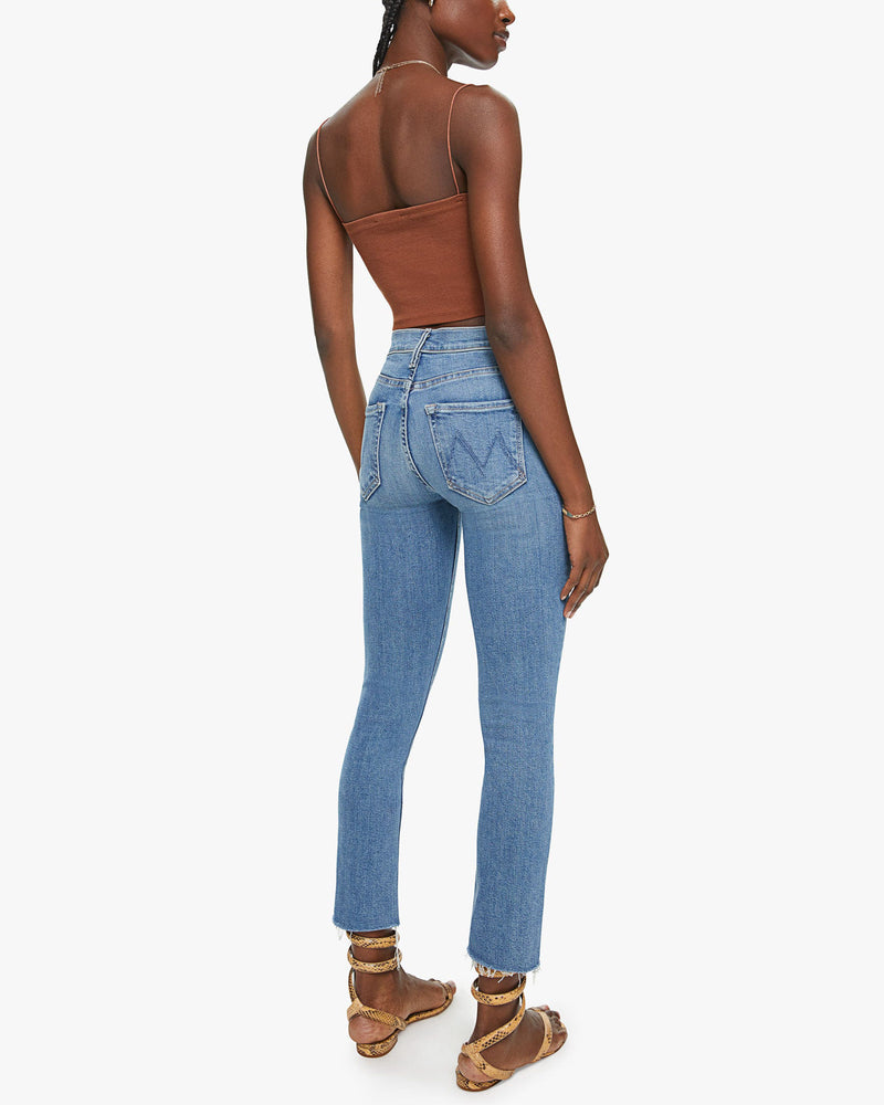 Mid Rise Dazzler Ankle Fray Jeans